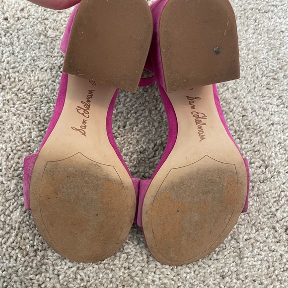 Sam Edelman Hot Pink Suede Block Heel Sandal - Picture 9 of 9